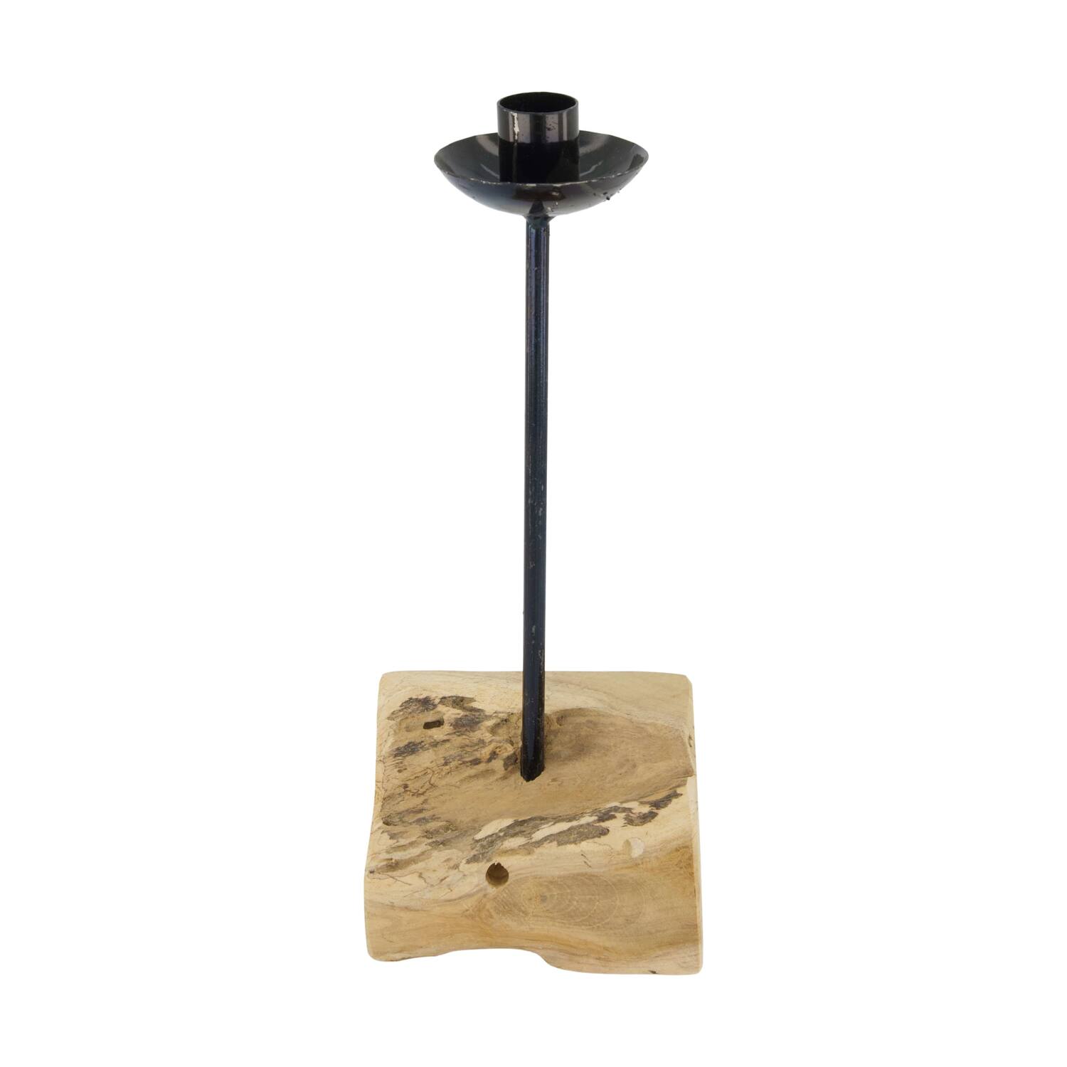 Bougeoir - Bois de teck - 11x7,5x28cm - Naturel