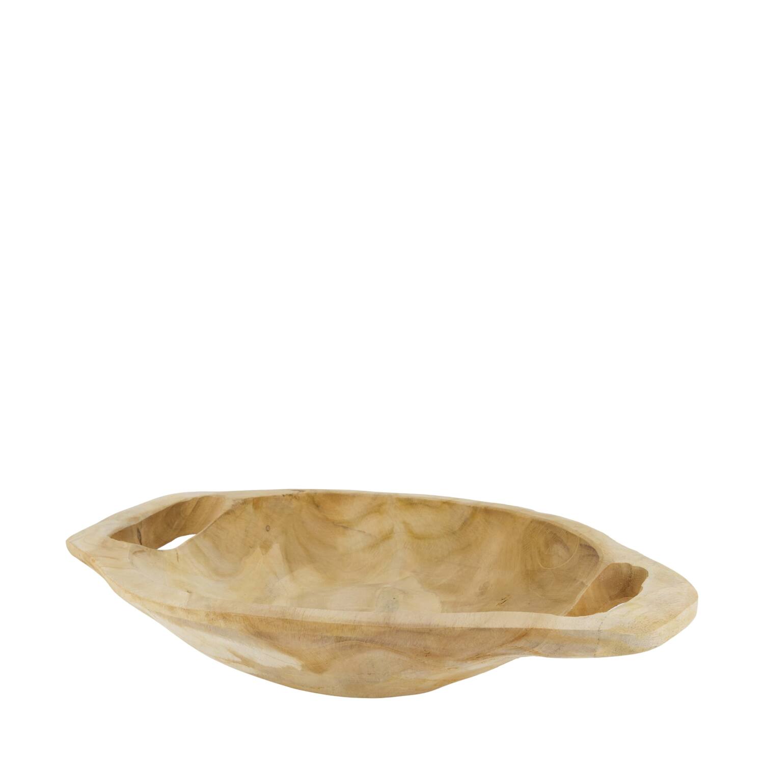 Bol - Bois de teck avec manche - 37x29x8 cm - Naturel