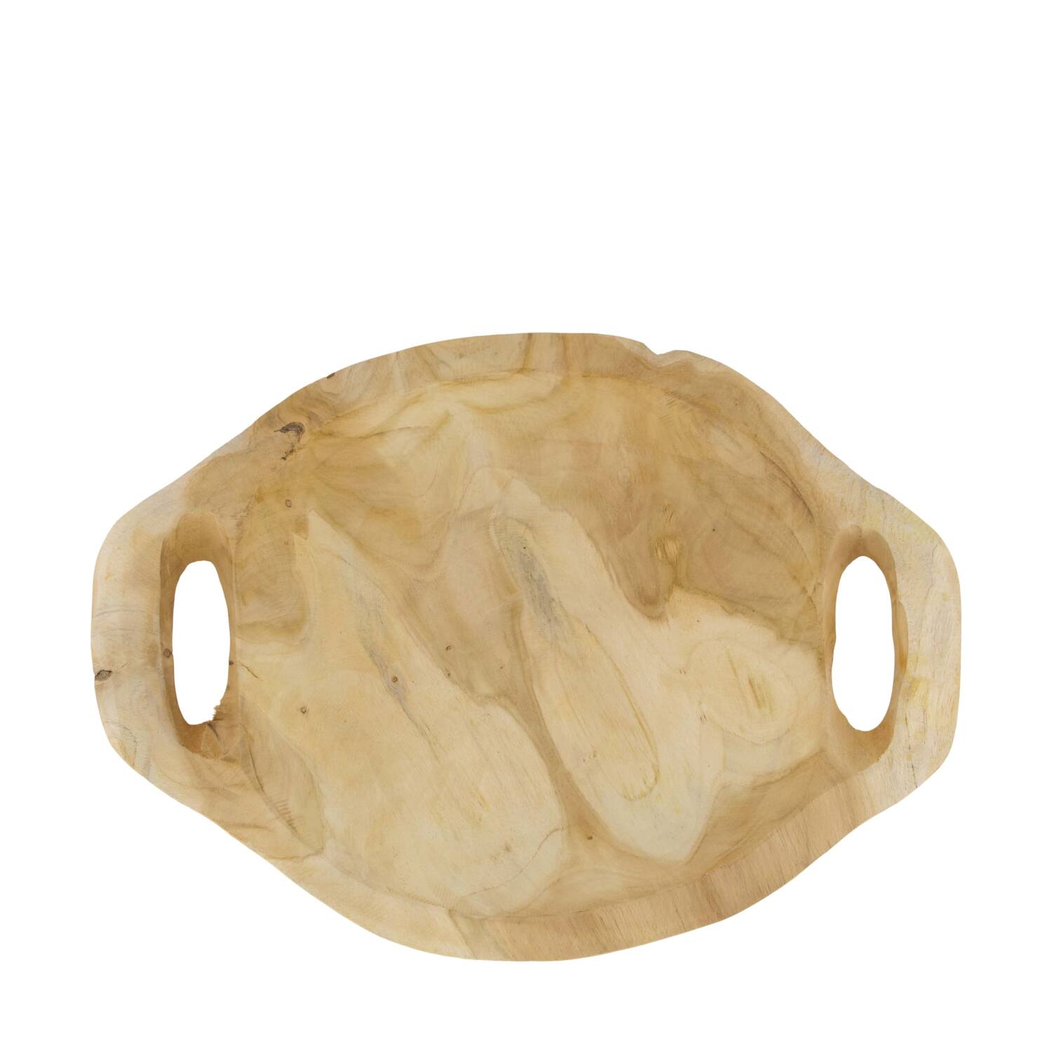 Bol - Bois de teck avec manche - 37x29x8 cm - Naturel