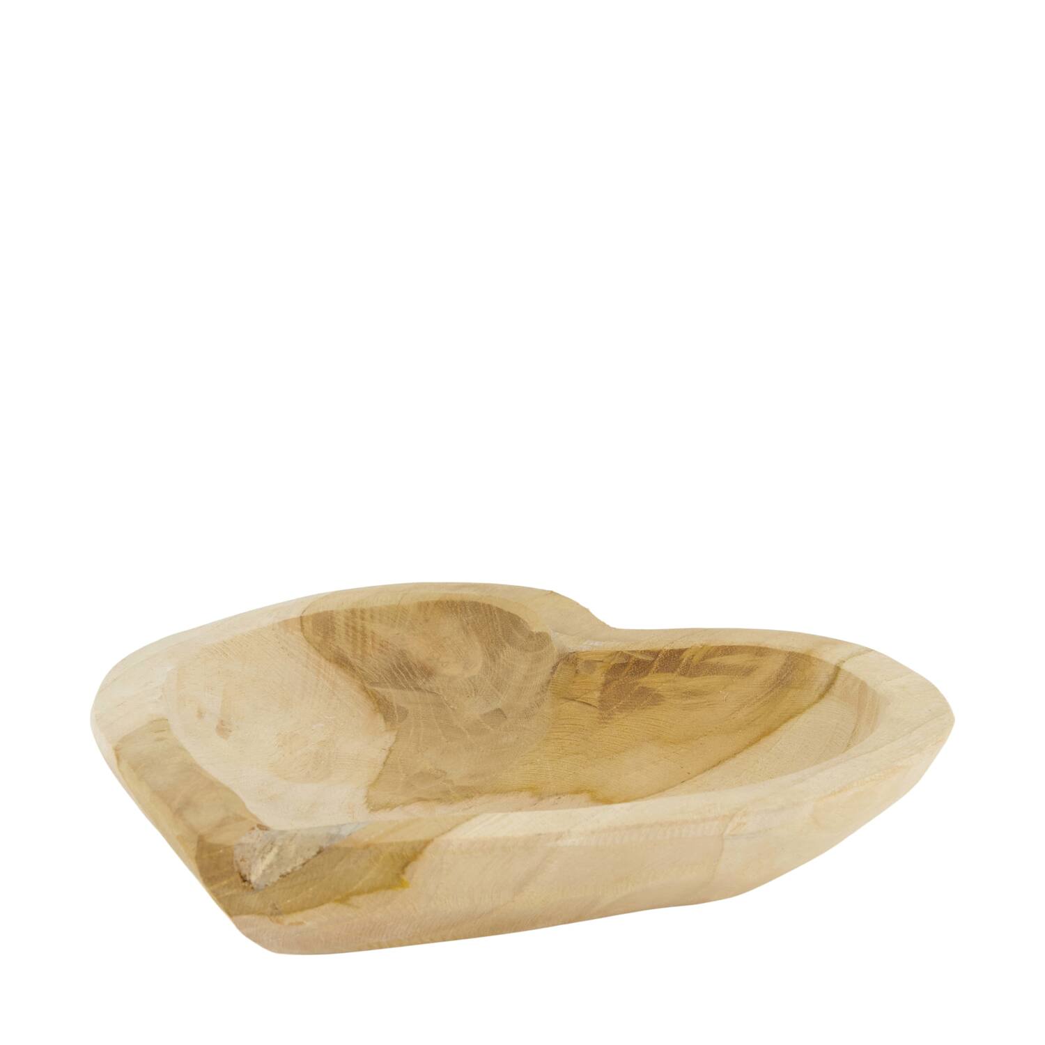 Bol - Coeur - Bois de teck - 25x25x4,5cm - Naturel