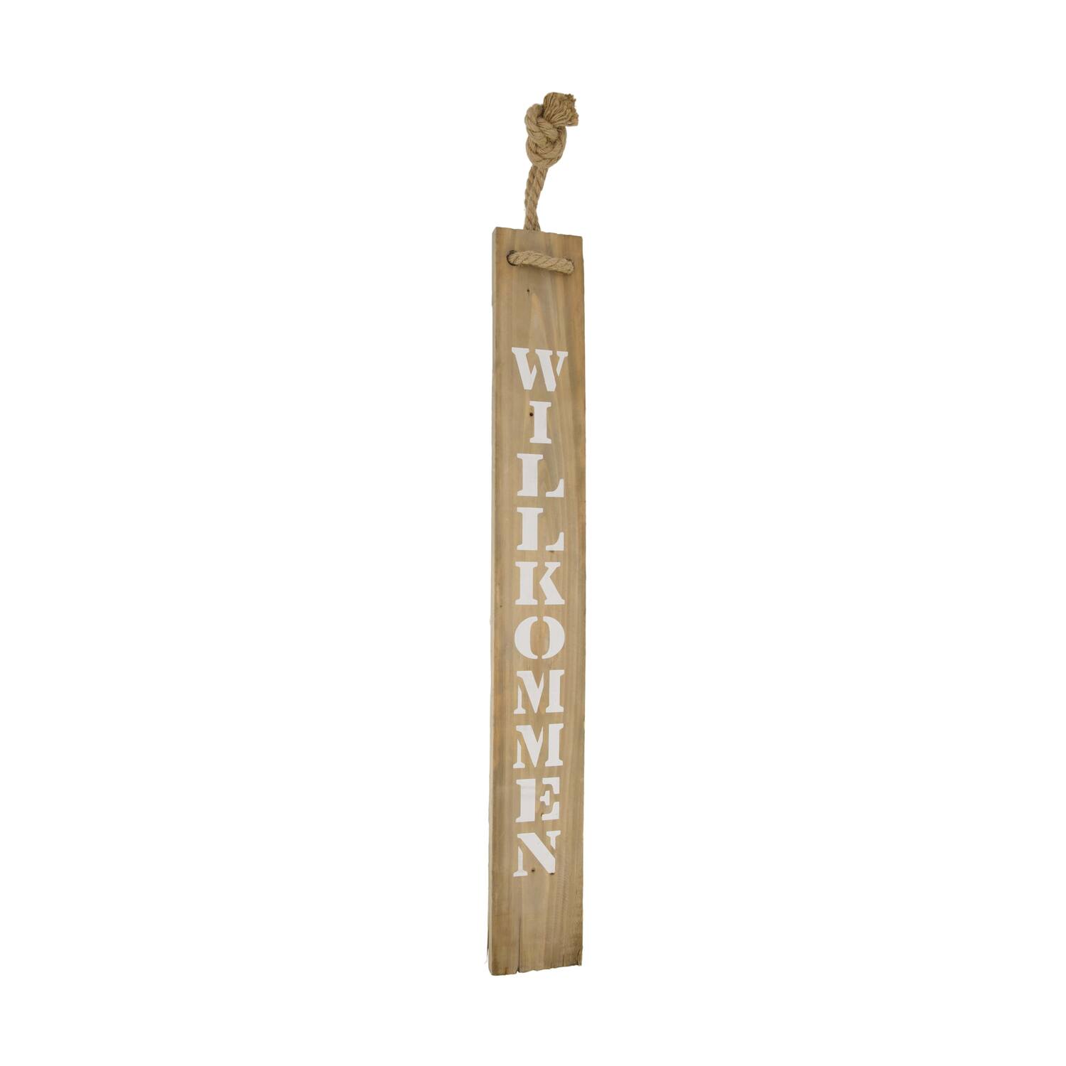 Assiette willkommen - Bois historique - 78x10x1,5 cm - Naturel