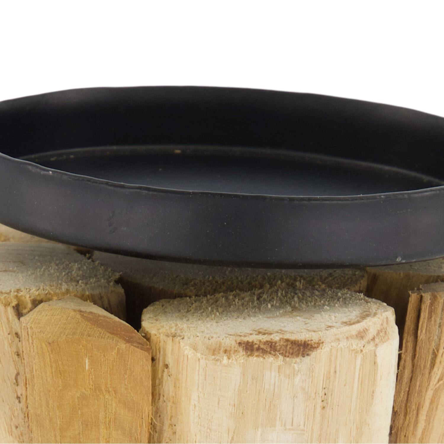 Pillar candle holder driftwood 13x13x17cm - Natural