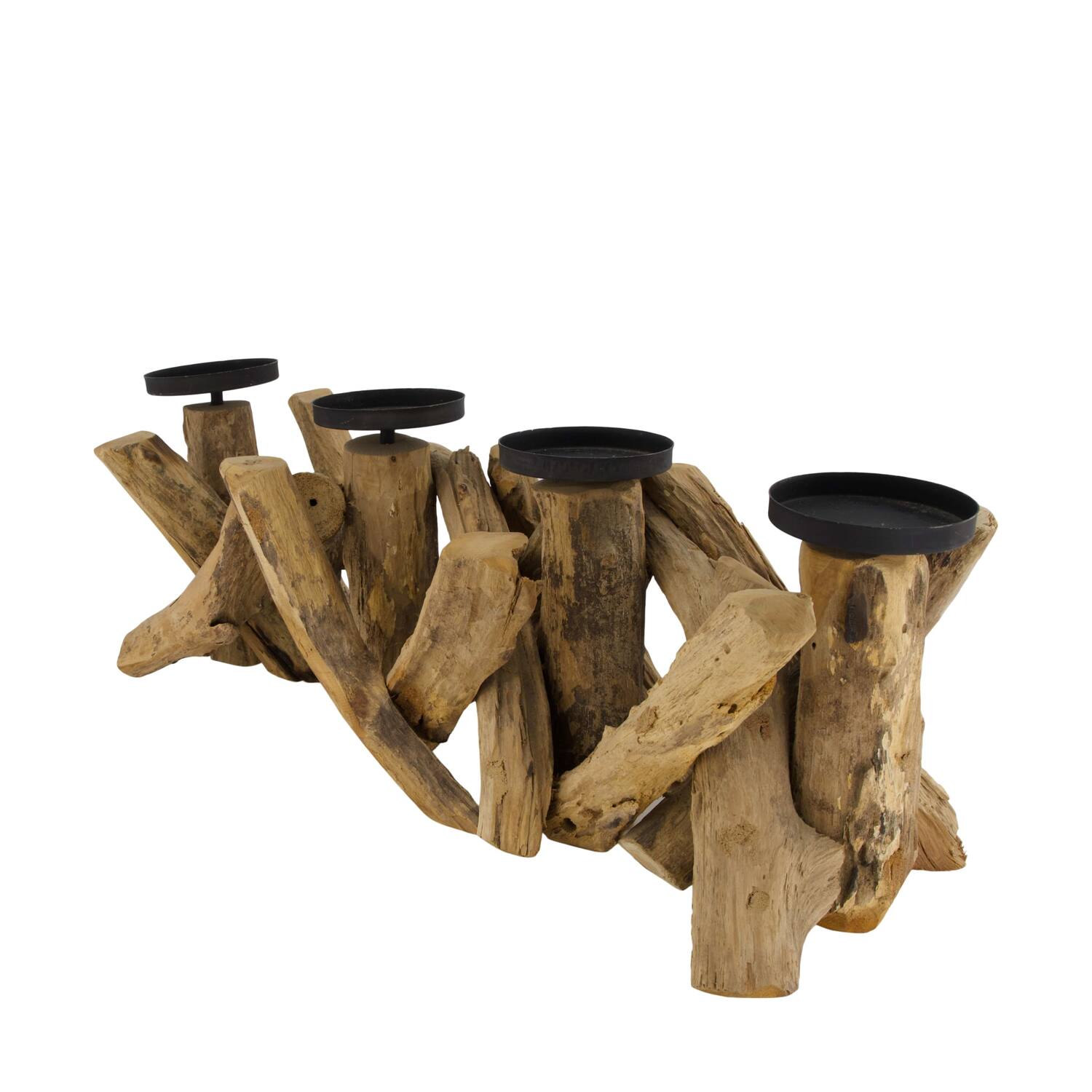 Pillar candle holder driftwood 52x19x19cm - Natural