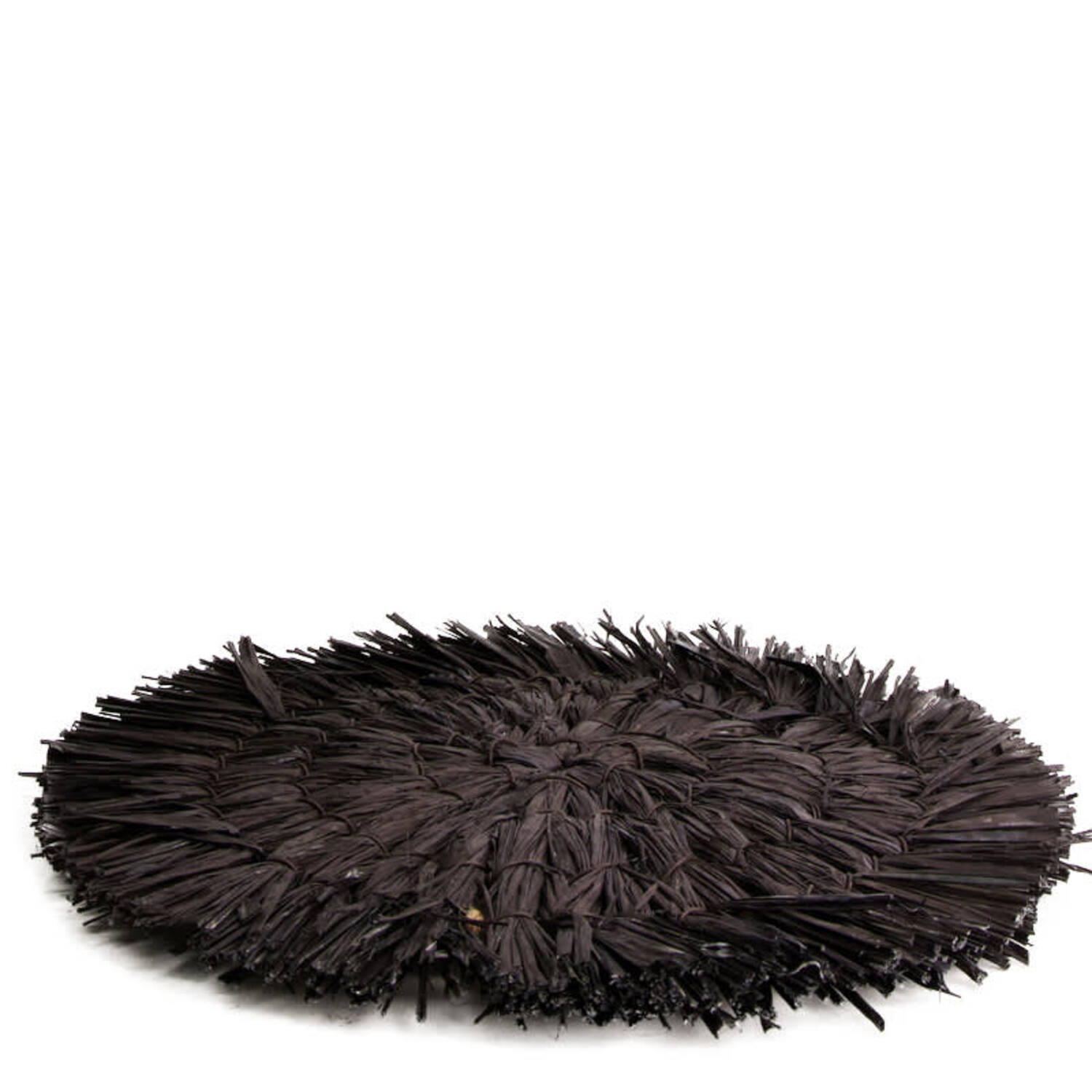 Placemat raffia 28x28x1cm - Black