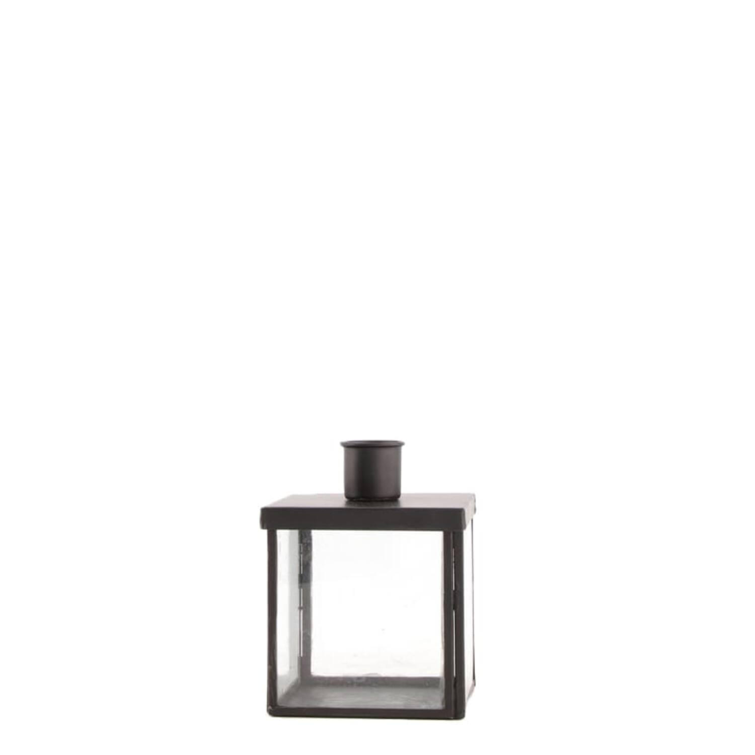 Dinnercandle holder glass 7.5x7.5x11cm