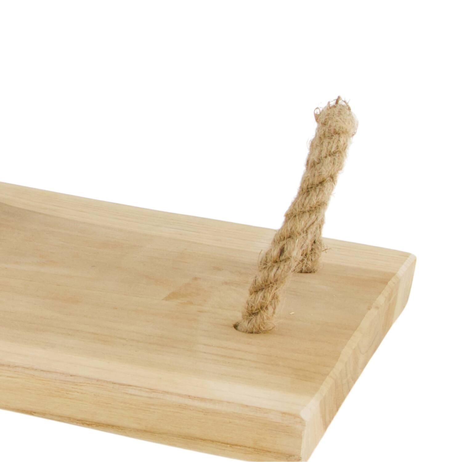Tray teak wood with handle 57x20x2cm - Natural