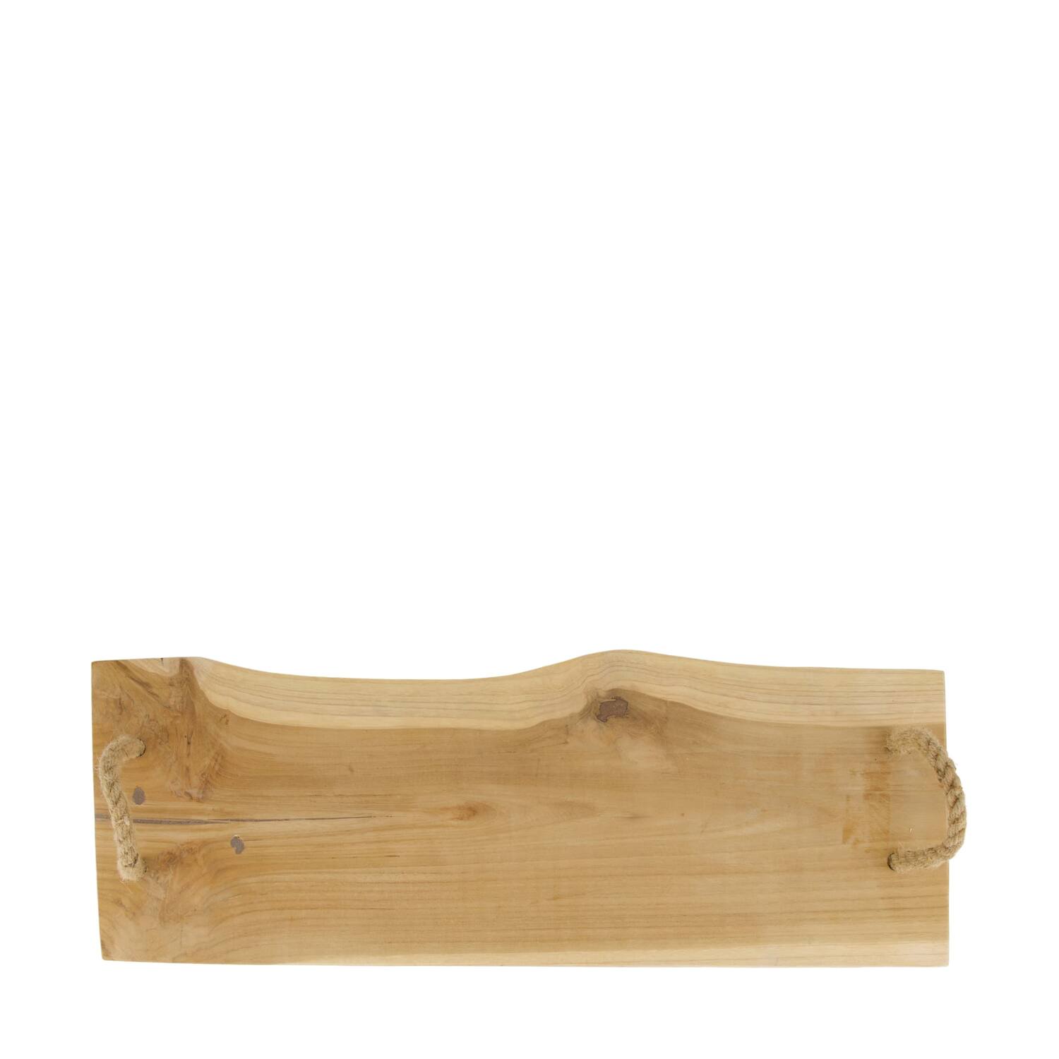 Tray teak wood with handle 57x20x2cm - Natural