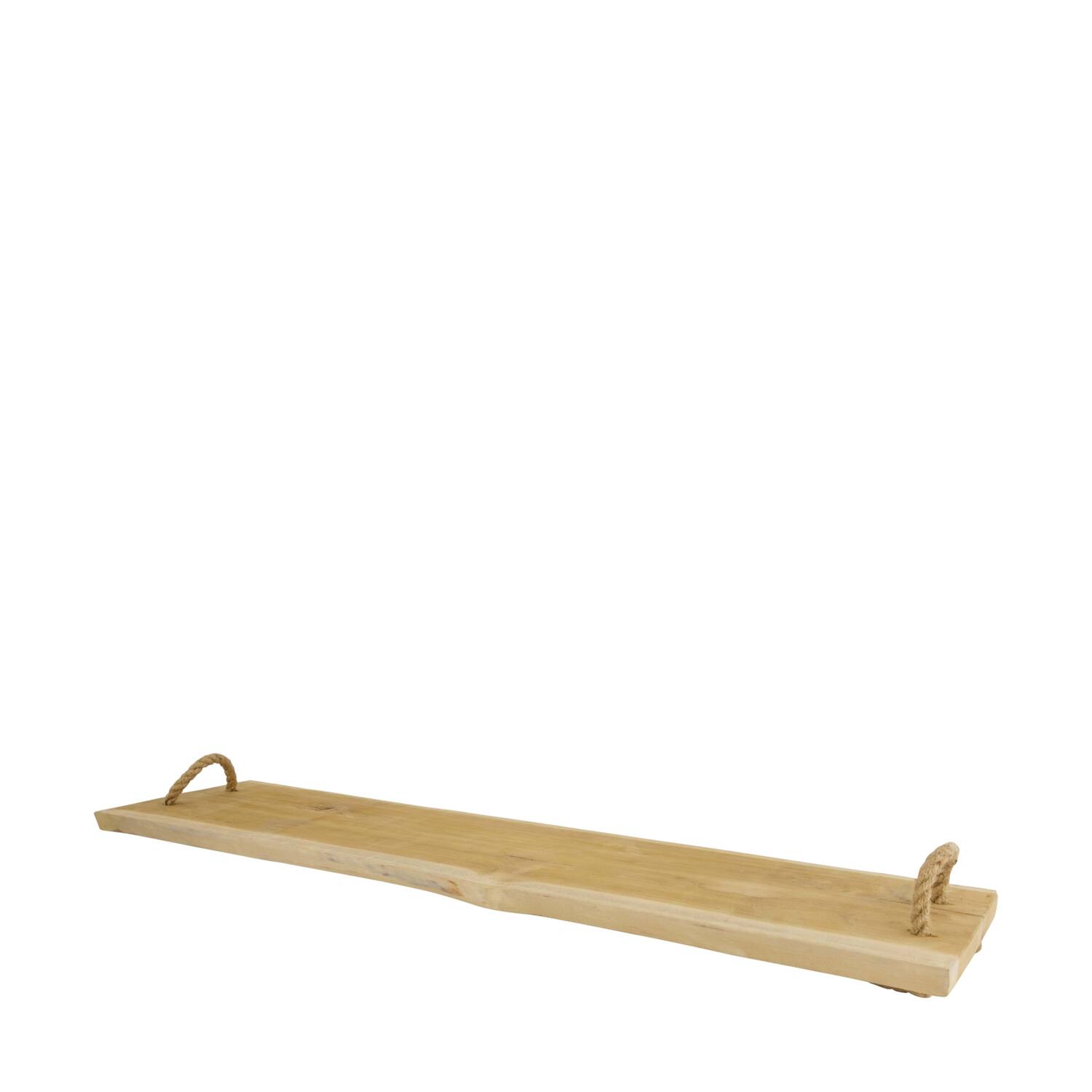 Tray rectangular teak wood with handle 77x20x2cm