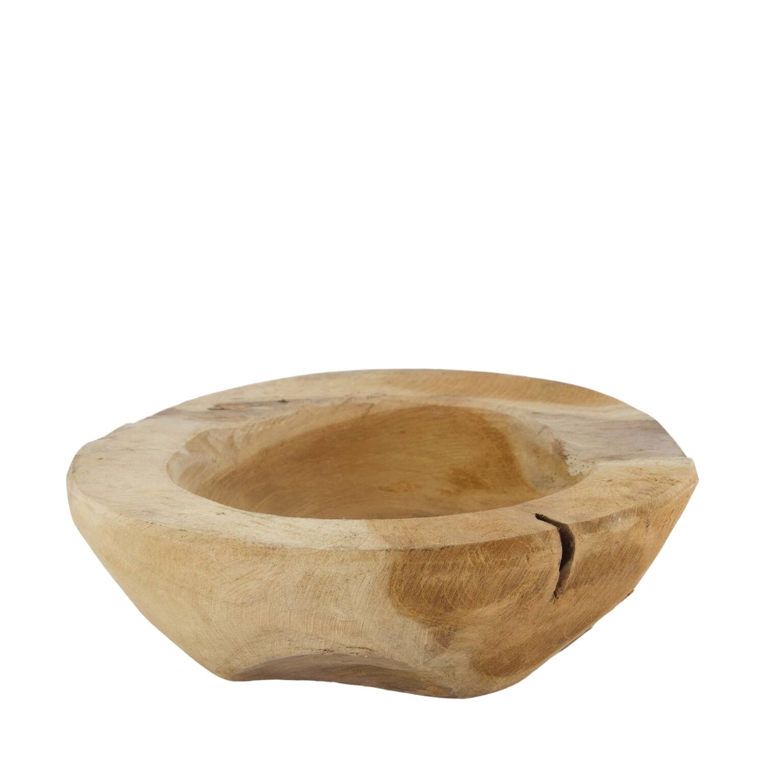 Bowl round teak wood 15x15x4.5cm - Natural