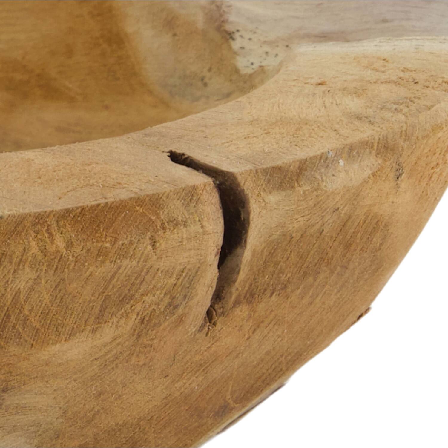 Bowl round teak wood 15x15x4.5cm - Natural