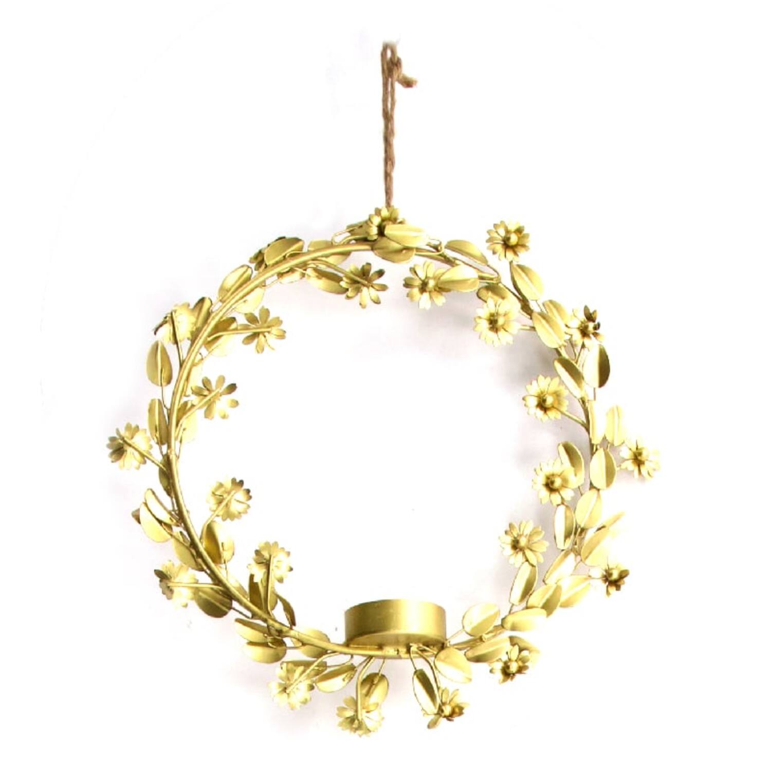 Tealight holder ring metal 25x4cm - Gold