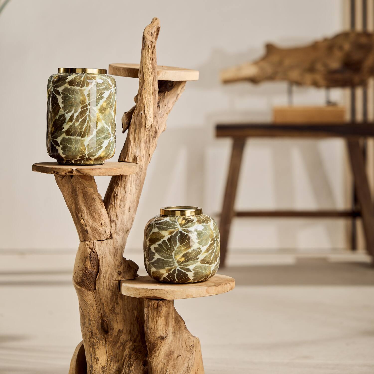 Root teak wood 50x54x80cm - Natural
