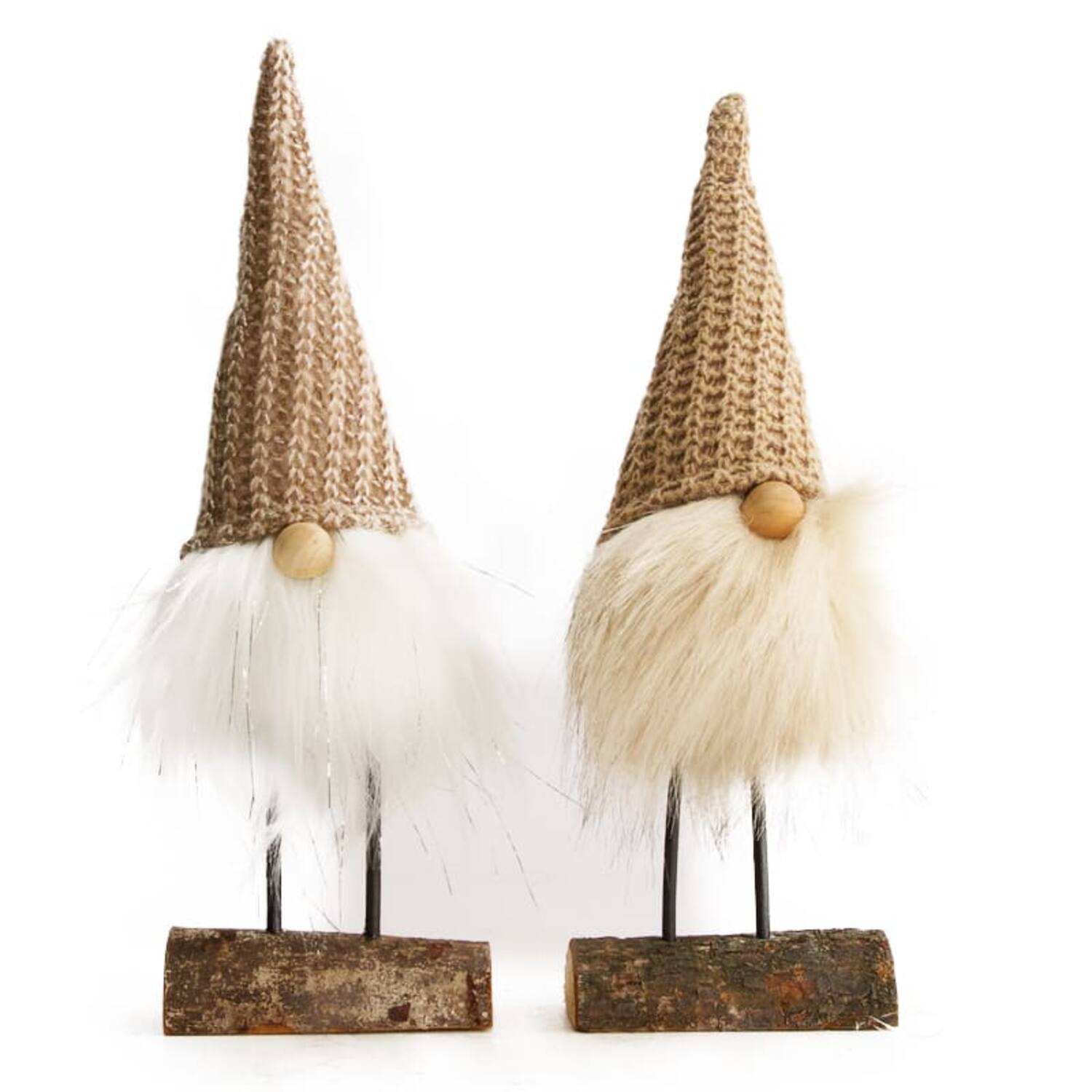 Figurine gnome pine wood 7x4.5x28cm - Multi