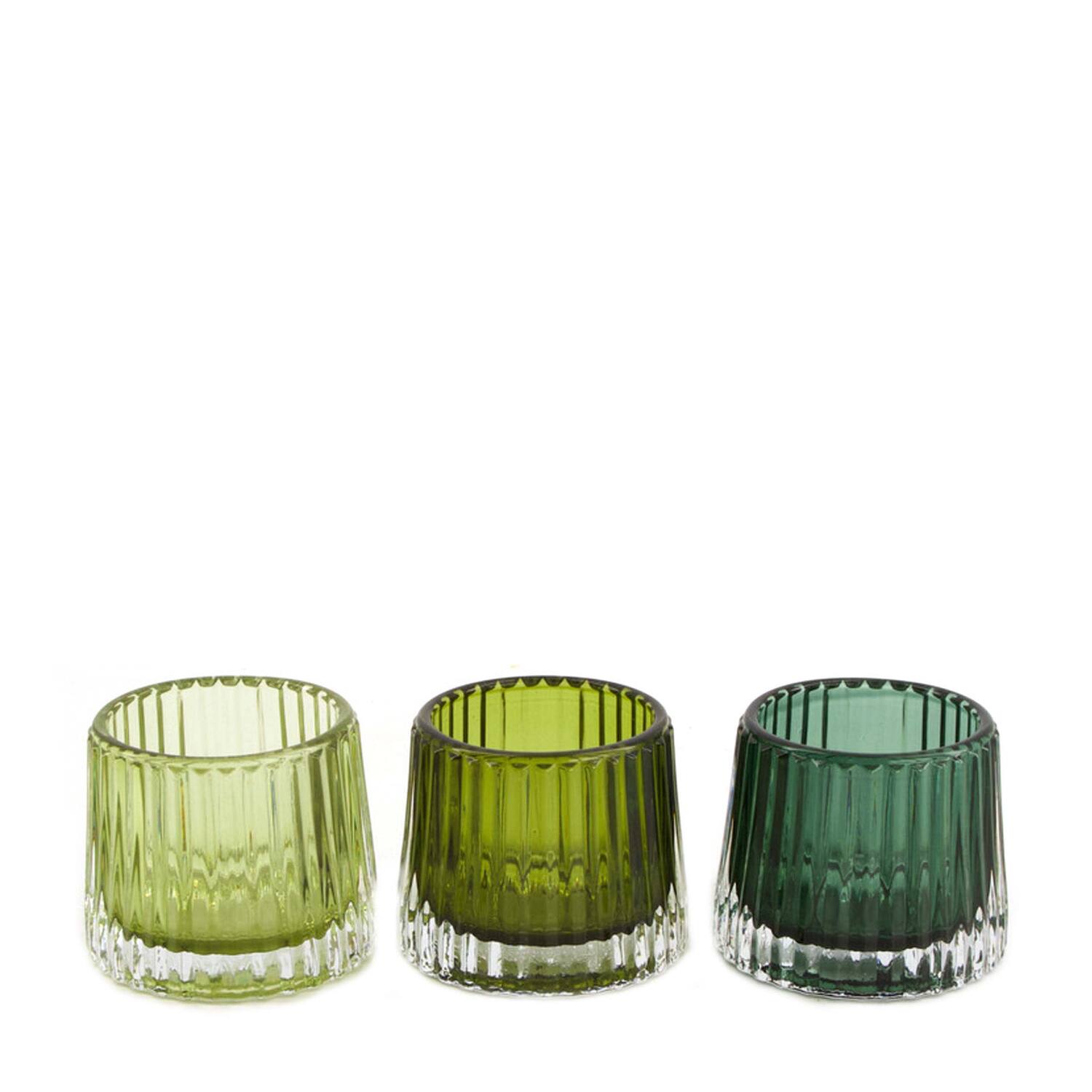 Tealight holder glass 8x8x7cm - Multi