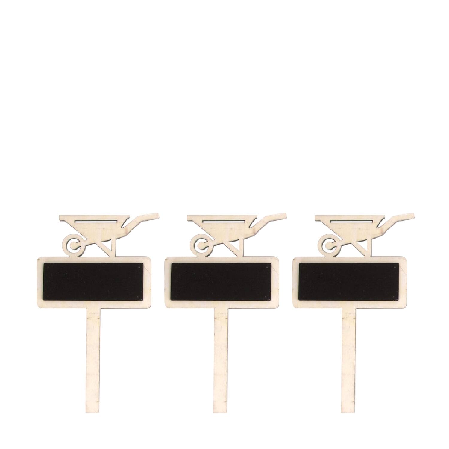 Figurine garden wood on stick 10x0.5x25cm 3pc A/2