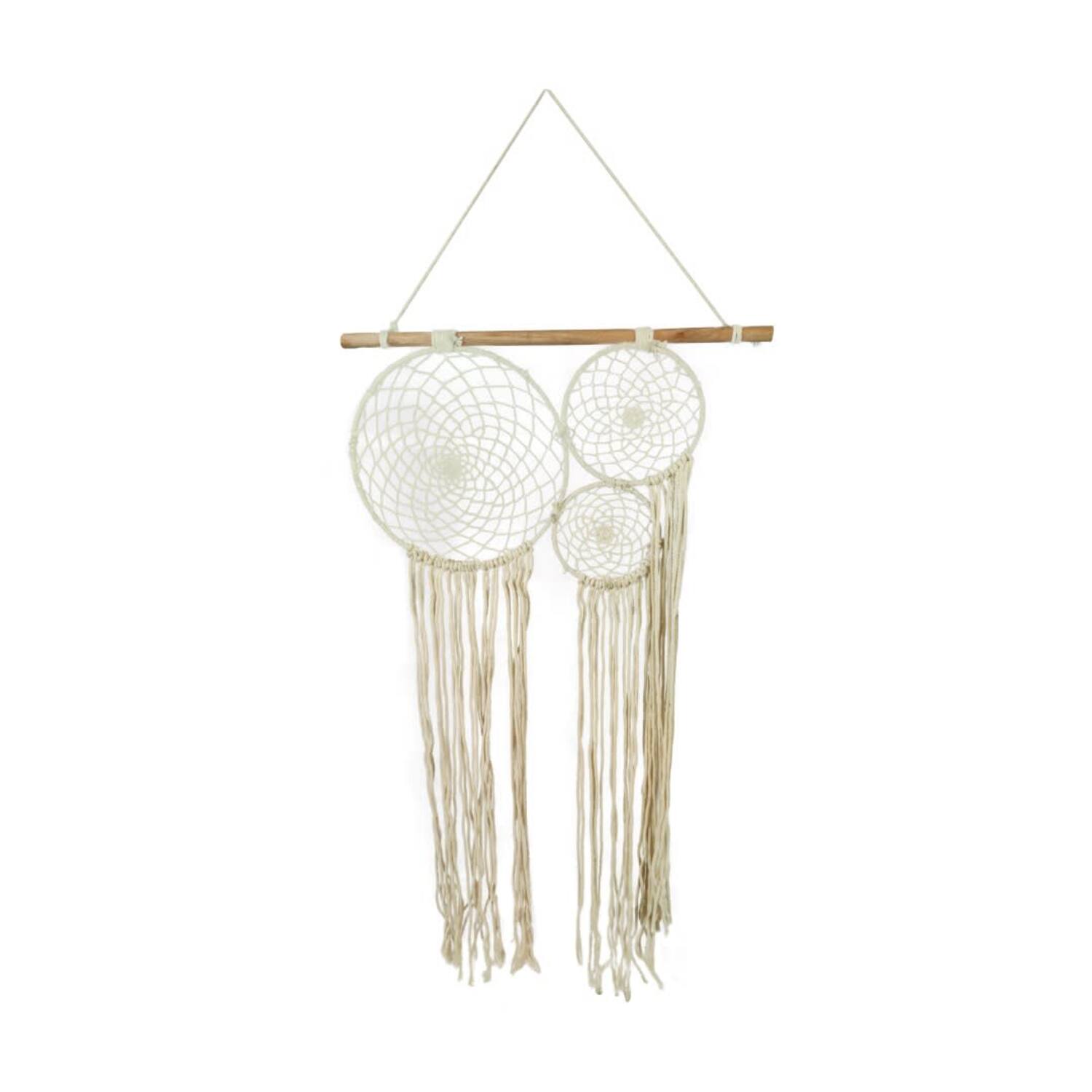 Hanger macrame fabric 28x2x45cm - White