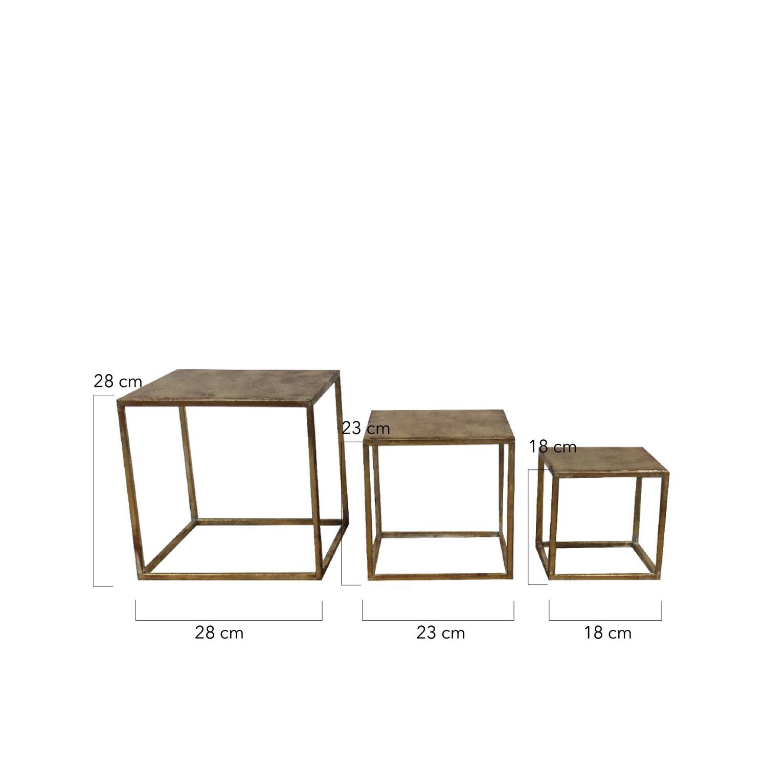 Side table metal 28x28x28cm S/3