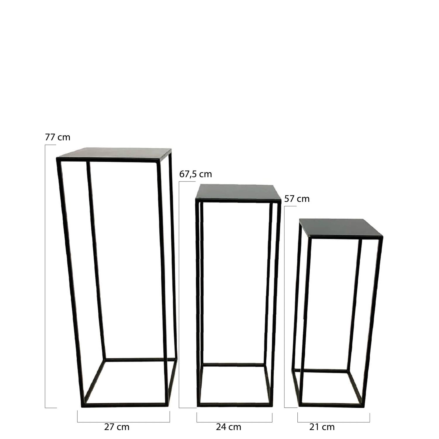 Table dappoint Bruges - Metal - 27x27x77cm - Gris
