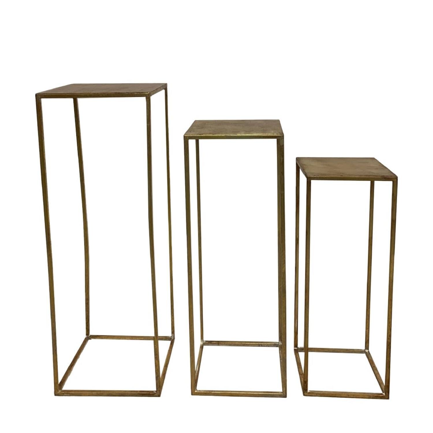 Side table square metal 27x27x77cm S/3