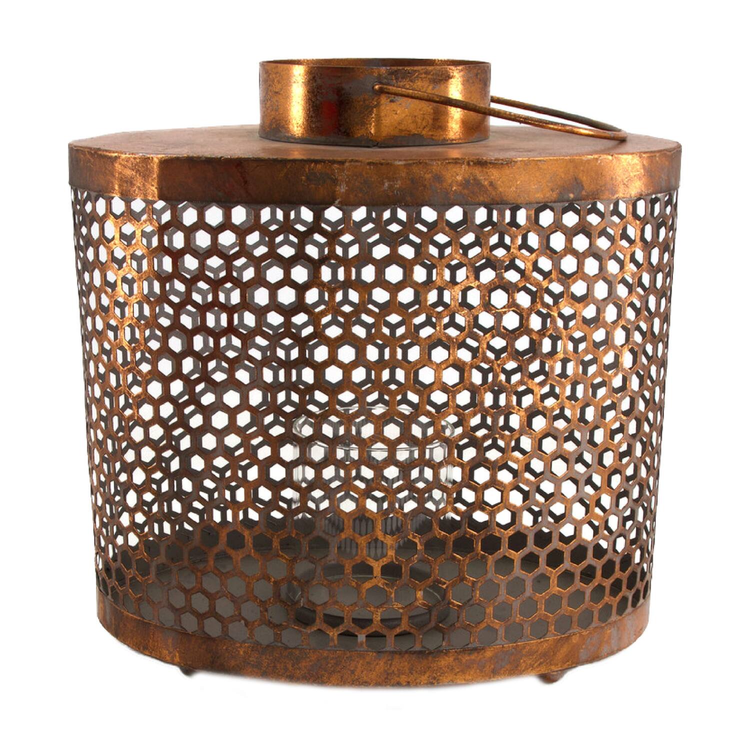 Lantern metal with glass 30x19.5x30.5cm