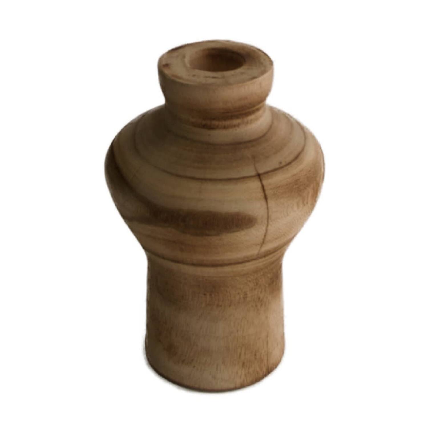 Vase paulownia wood Ø13x19cm