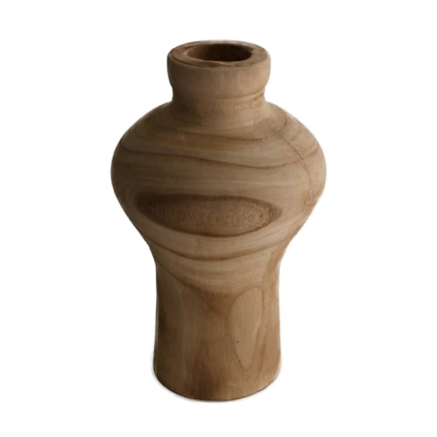 Vase paulownia wood Ø18x28cm
