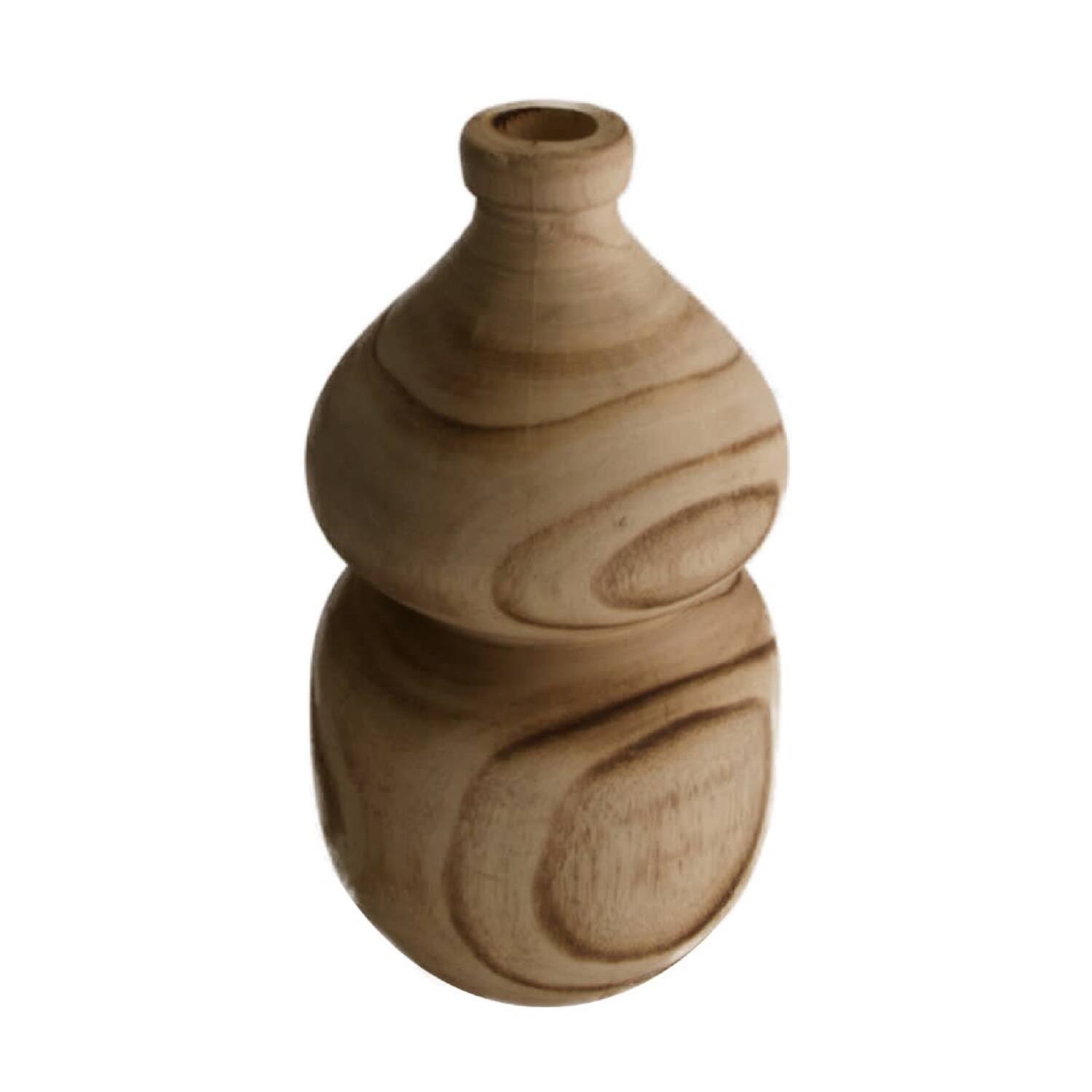 Vase paulownia wood 13x24cm - Natural