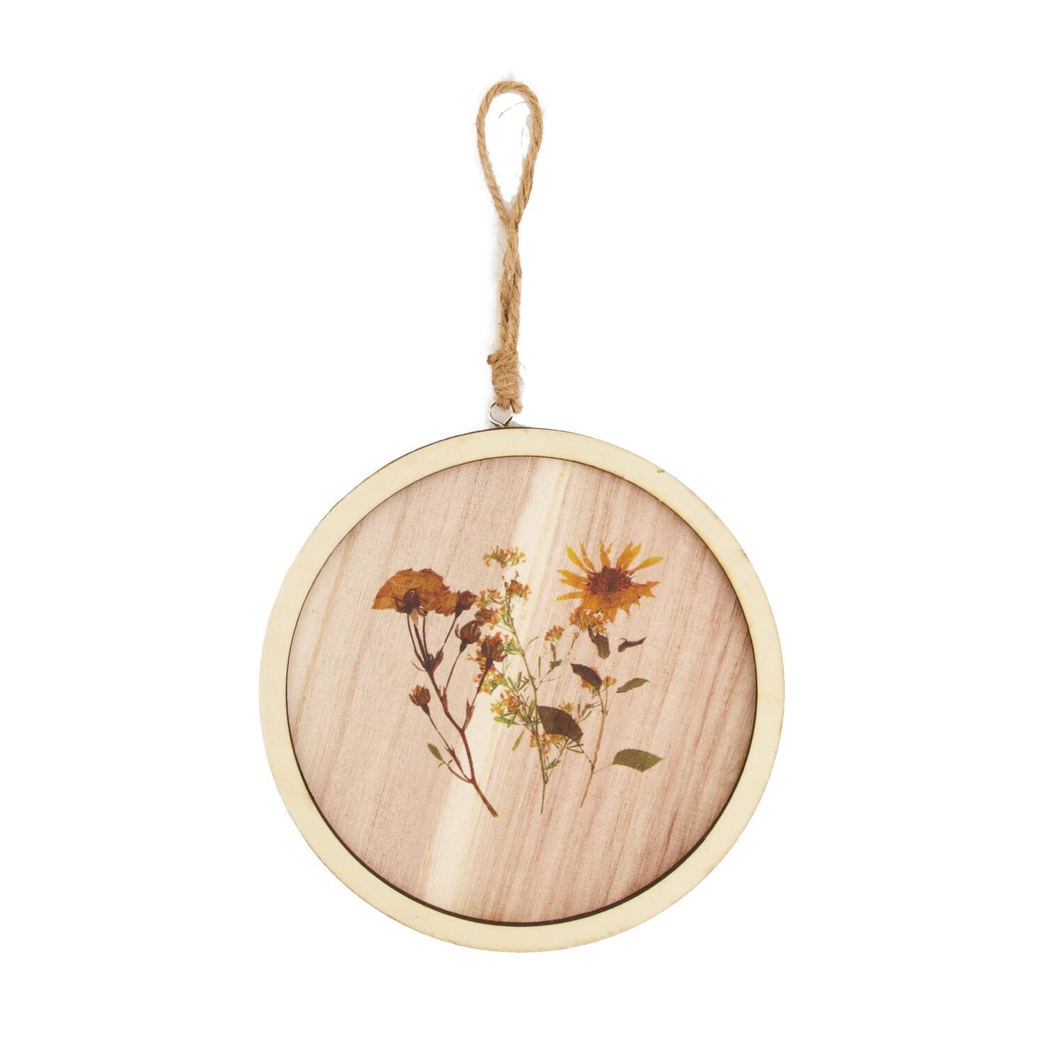 Hanger with dried flower wood 18x1.9x18.5cm
