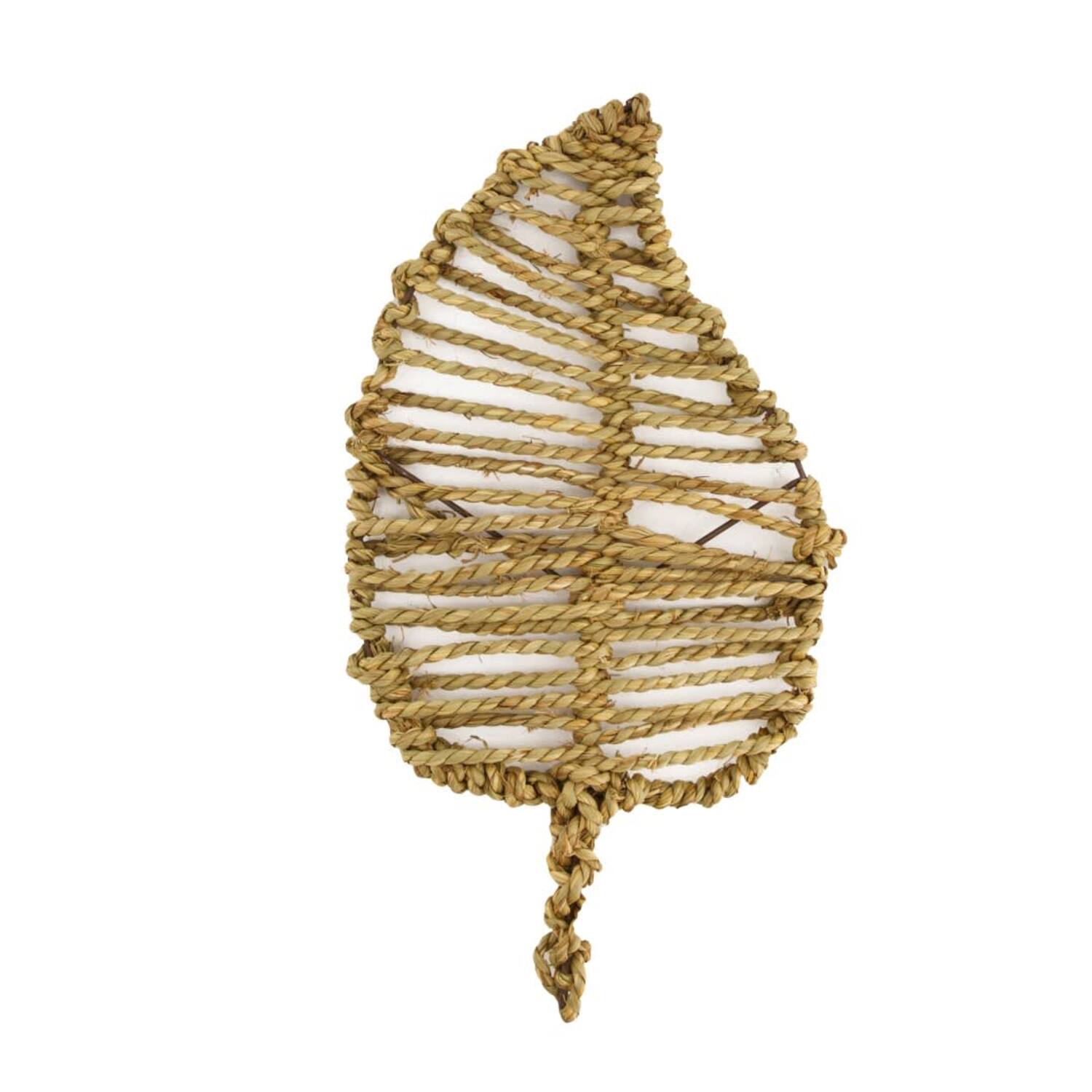 Leaf paper rope nature 18x1x38cm
