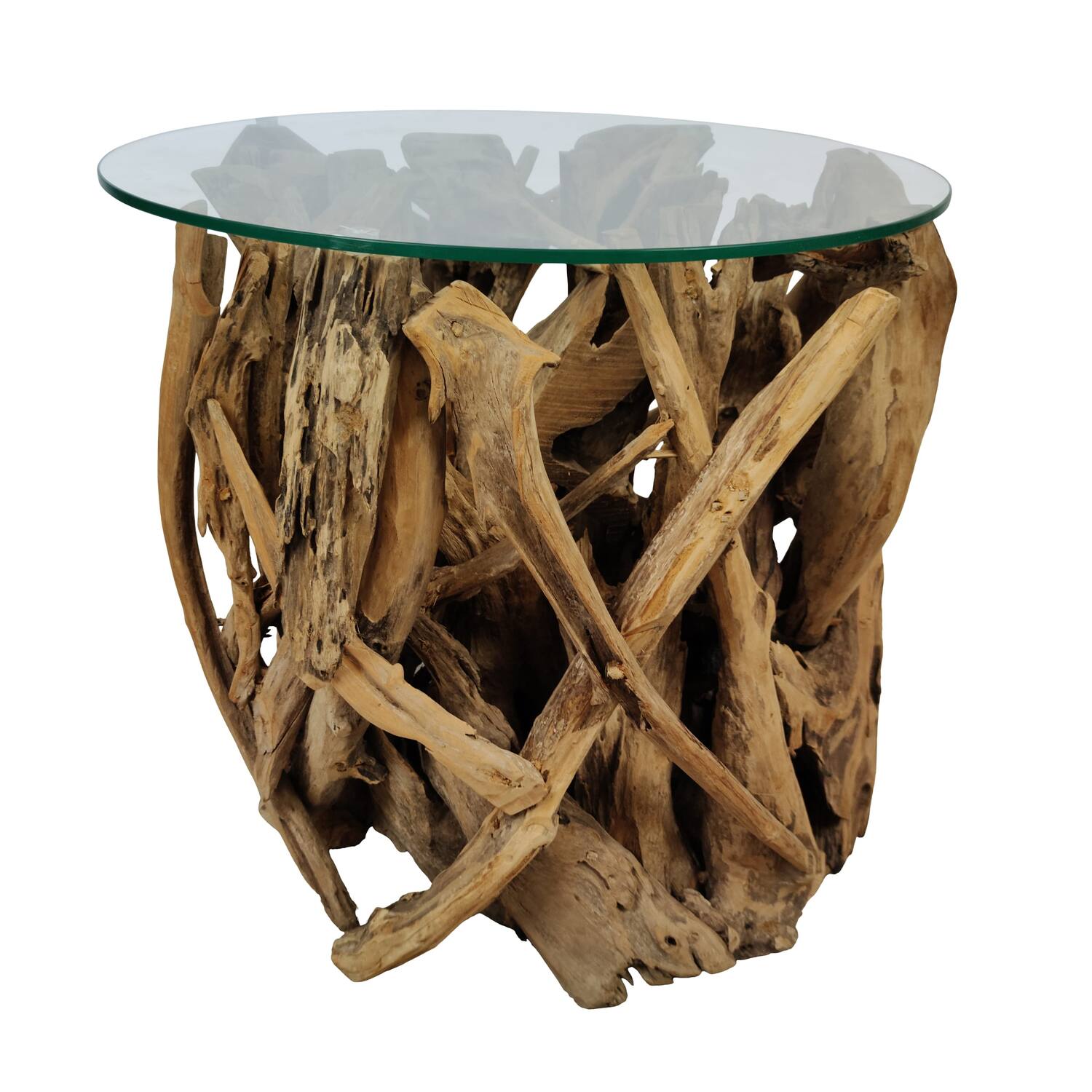 Table root with glass 60x60x57cm Ø60cm
