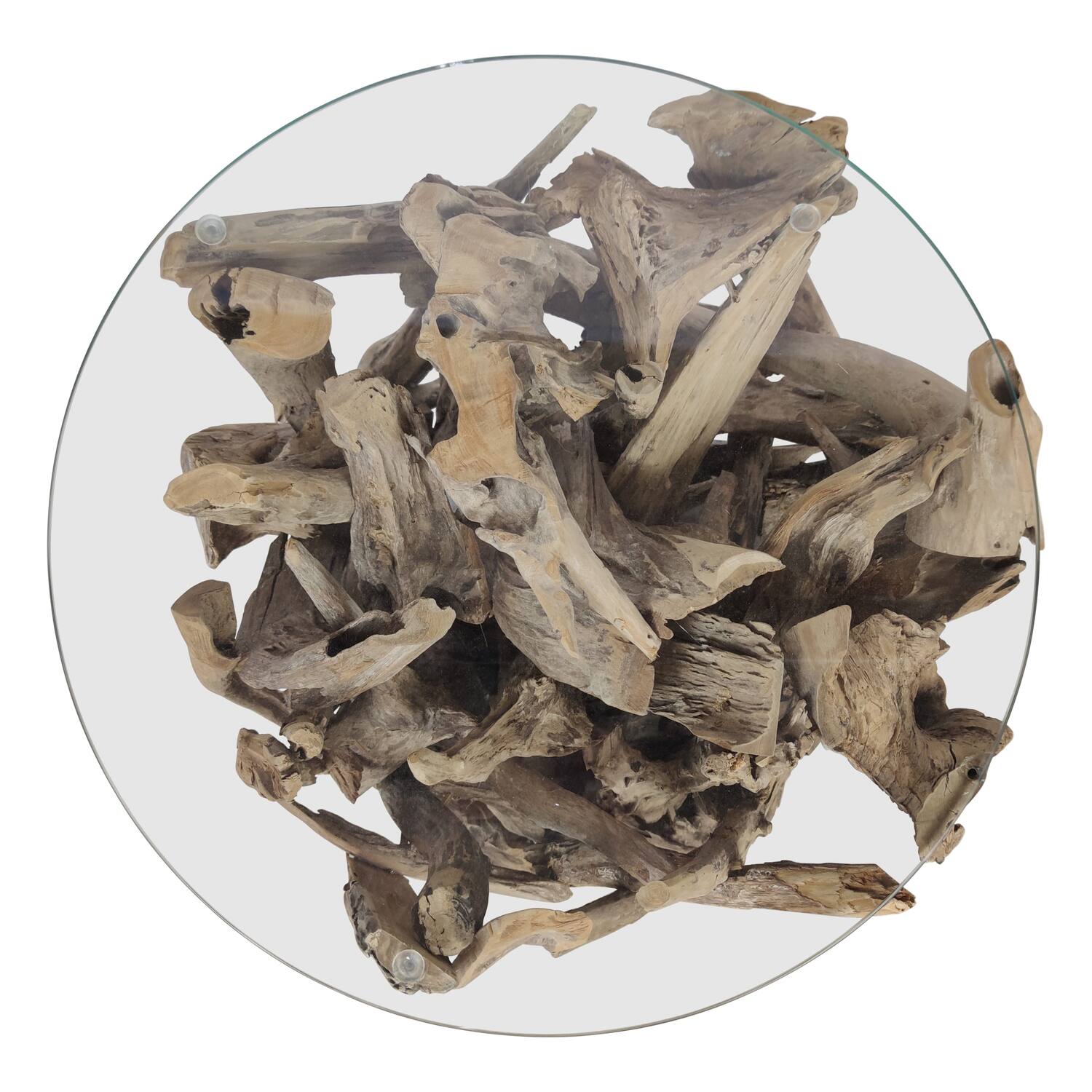Table root with glass 60x60x57cm Ø60cm