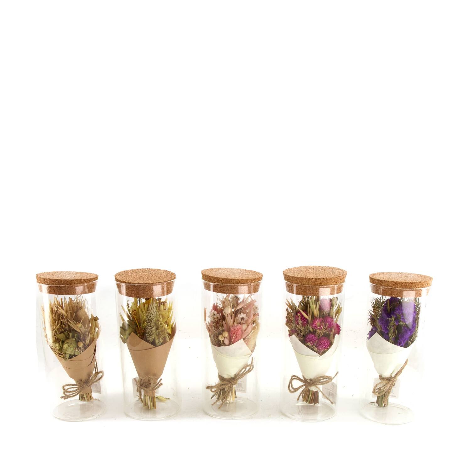 Dried flower bouquet in tube nature 5x5x12.5cm  - Multi
