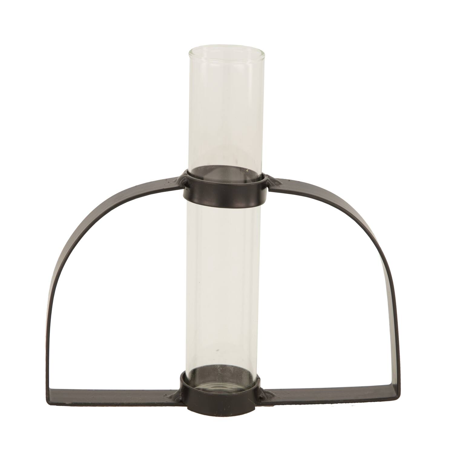 Vase metal with glass 15x1.5x15cm - Black