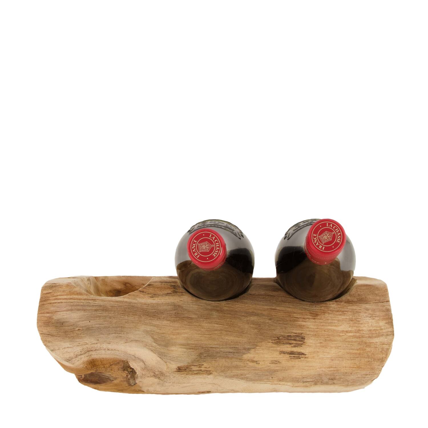 Winebottle holder teak wood 35x18x9cm - Natural