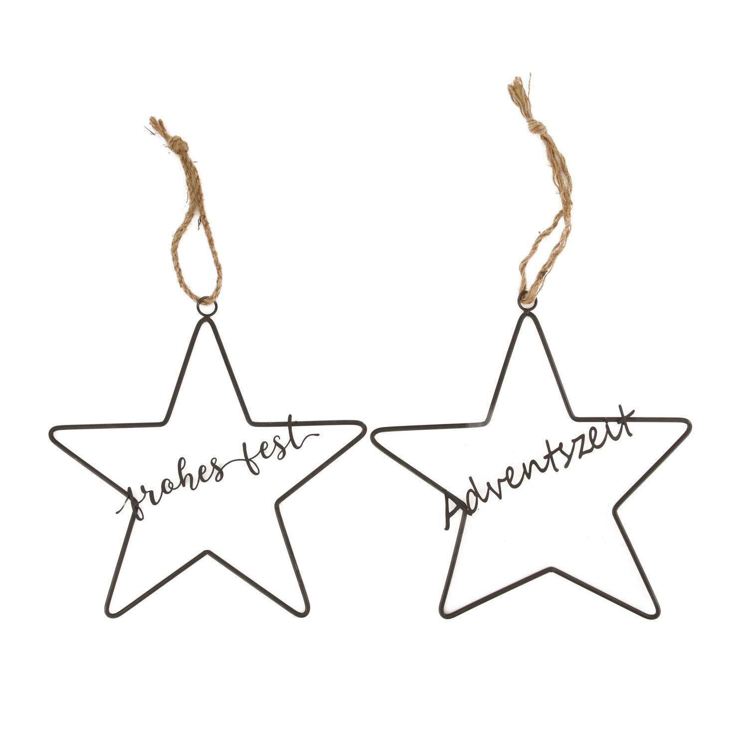 Hanger star text metal 30.5x0.8x31cm A/2