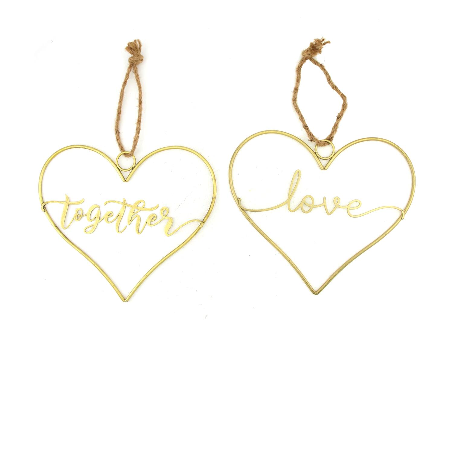 Hanger heart text metal 28x0.5x24cm A/2