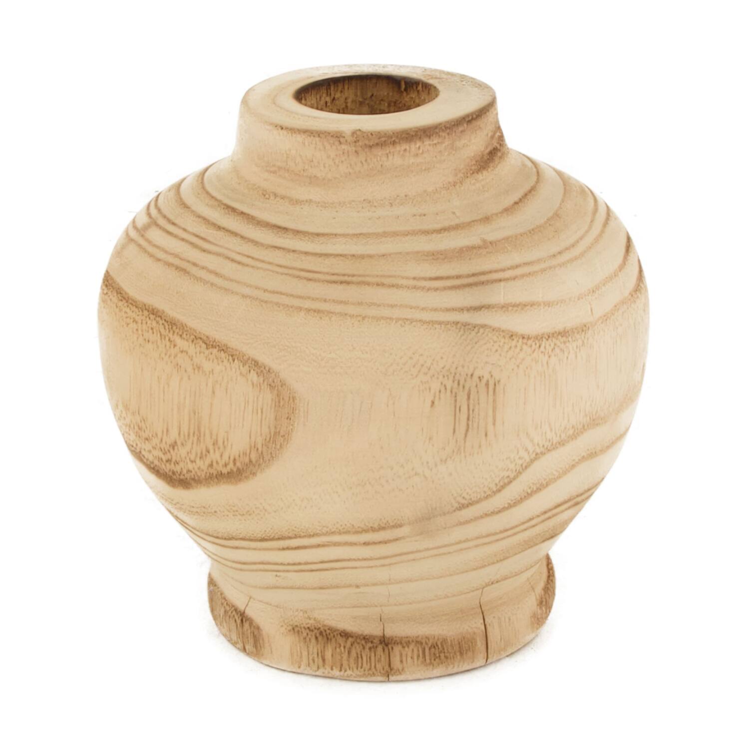 Vase paulownia wood Ø14x14cm