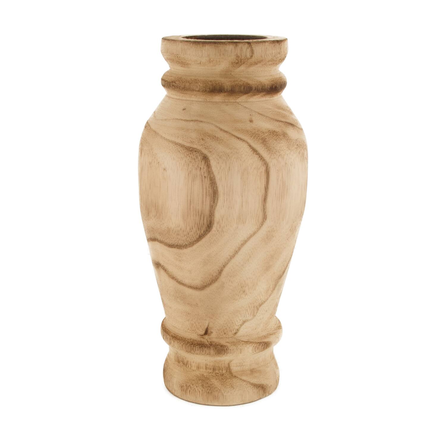 Vase paulownia wood 13x28cm - Natural