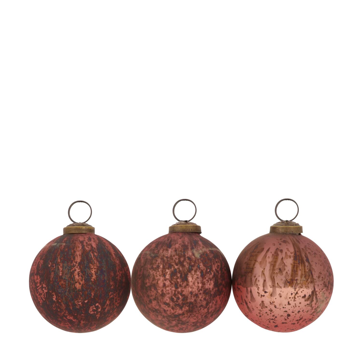Bauble glass 7.75cm  - Copper