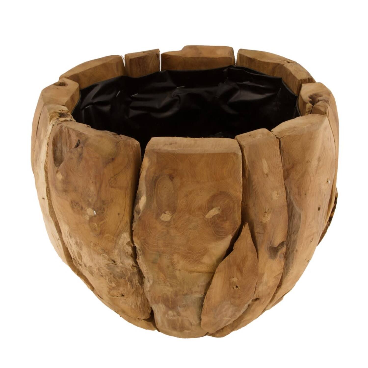 Planter teak D33x29cm - Natural