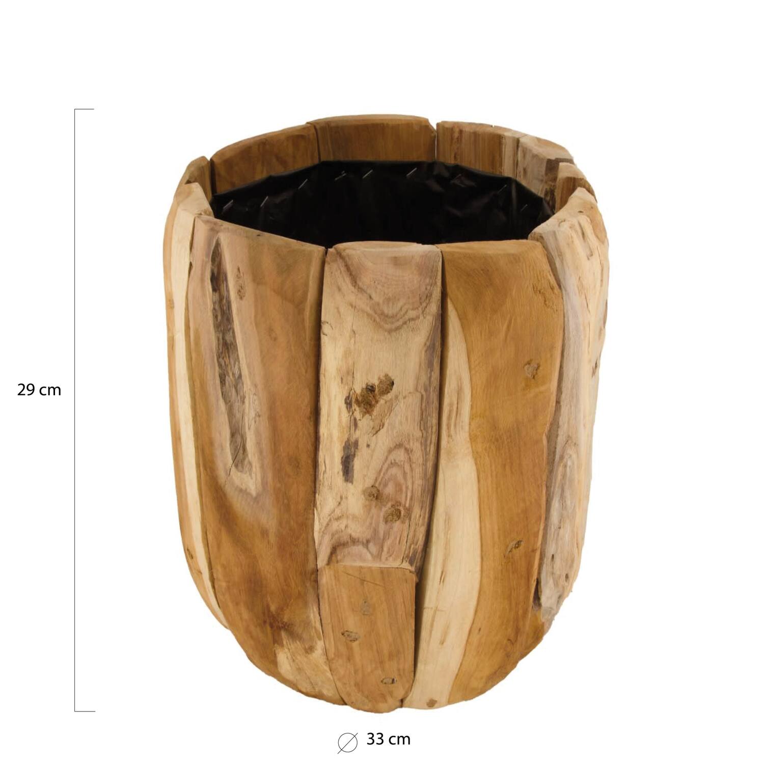 Planter wood 33x33x29cm Ø33cm
