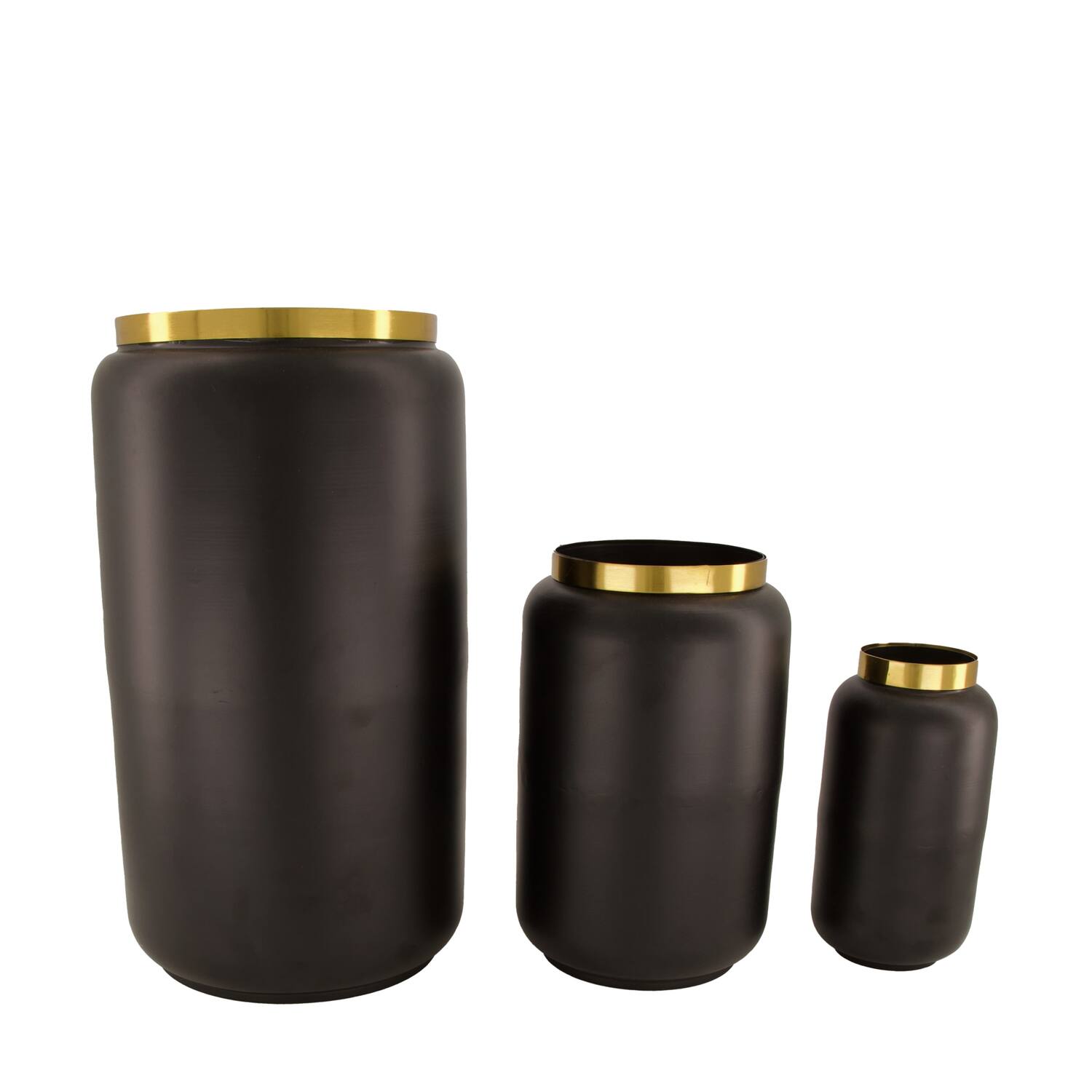Vase Leicester - Metall - 34x18x18 cm - Schwarz