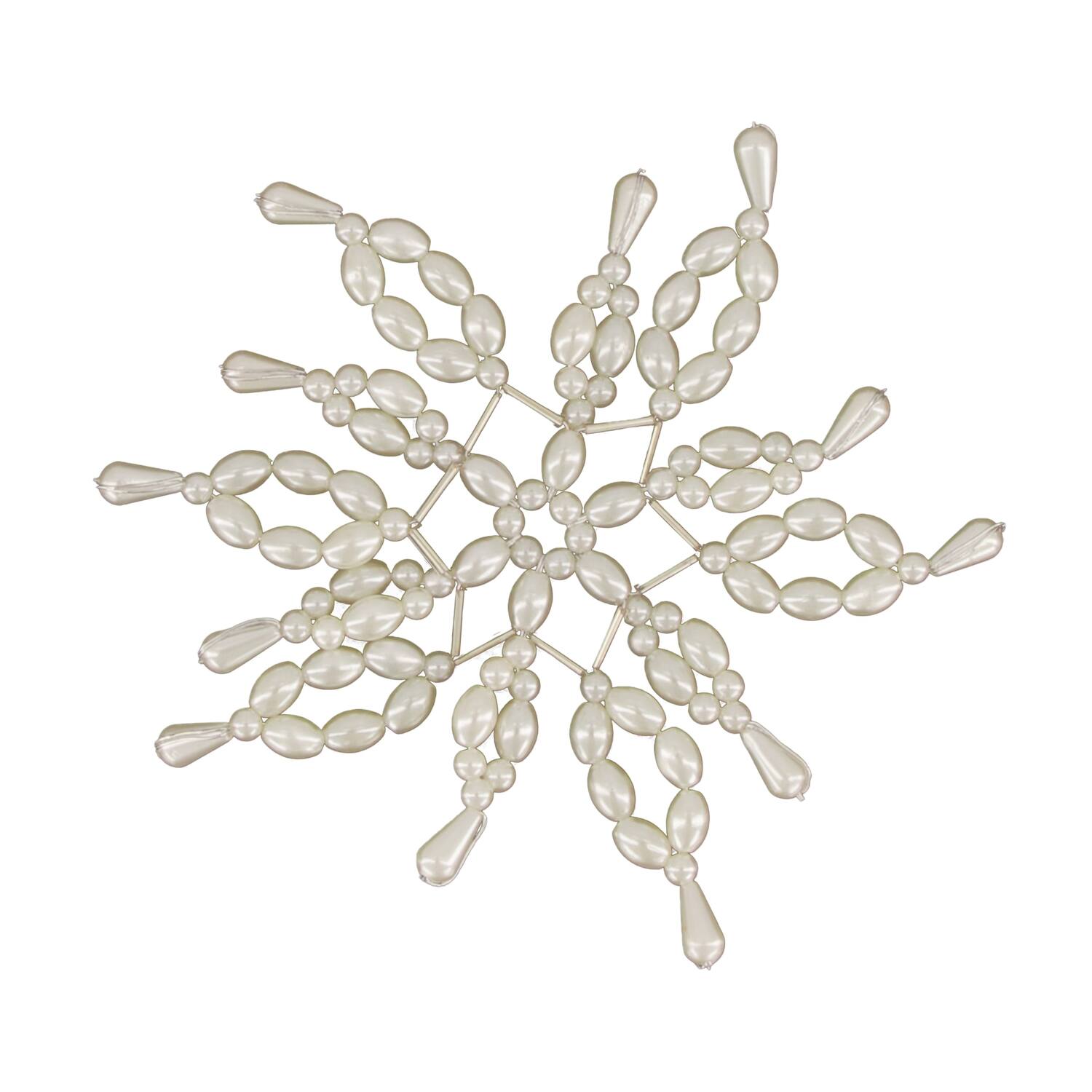 Hanger snowflake plastic 16.5x16.5x1cm - White
