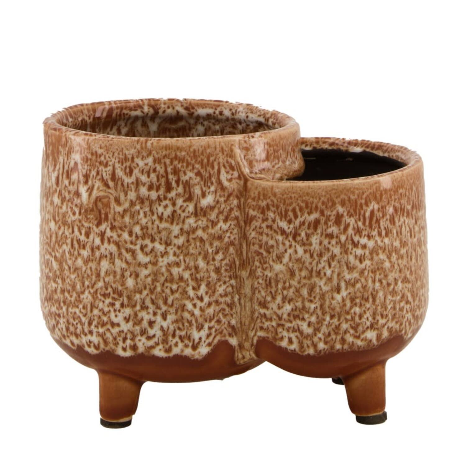 Planter ceramic on feet 17x10.5x11.5cm