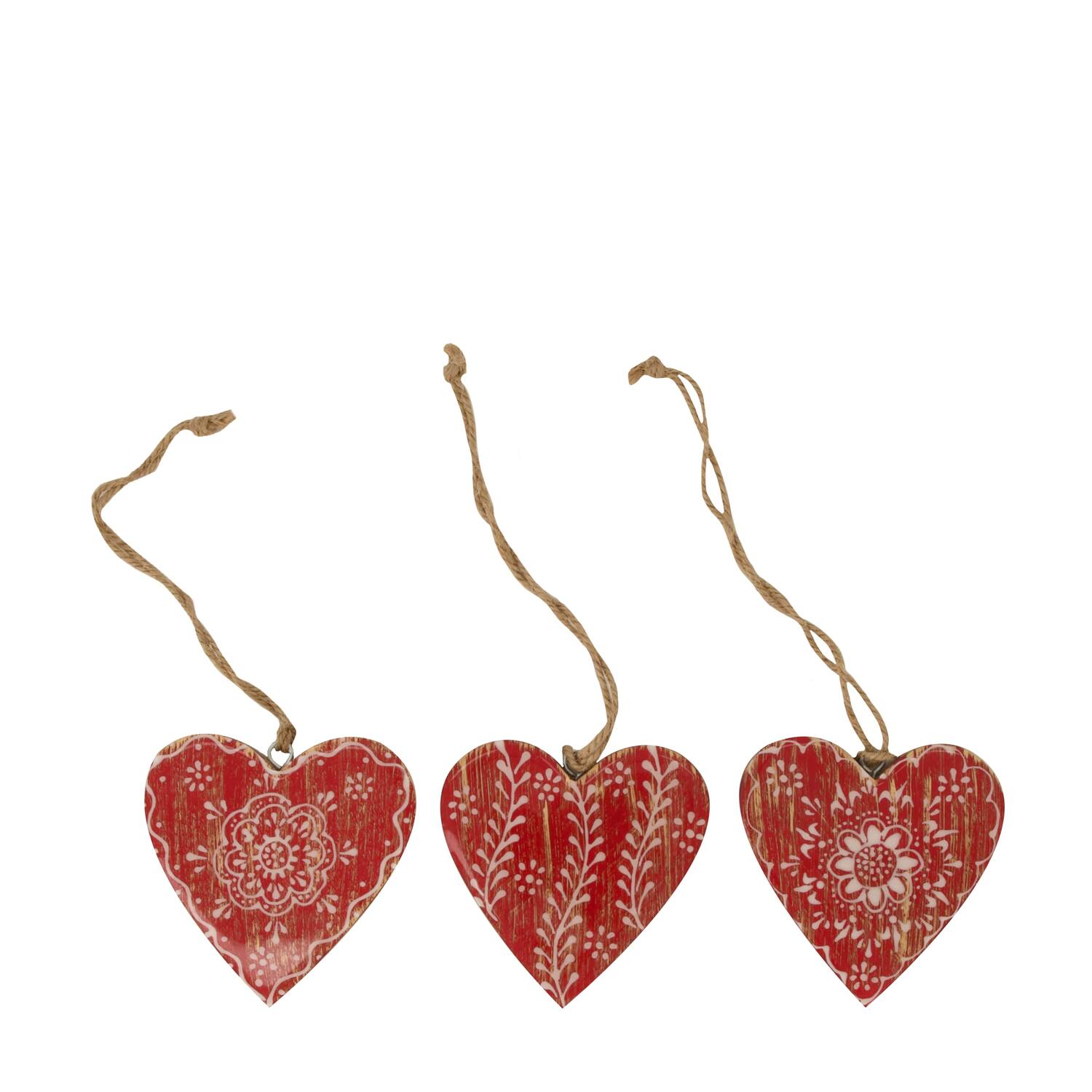 Hanger heart mango wood 9x9x1cm A/3