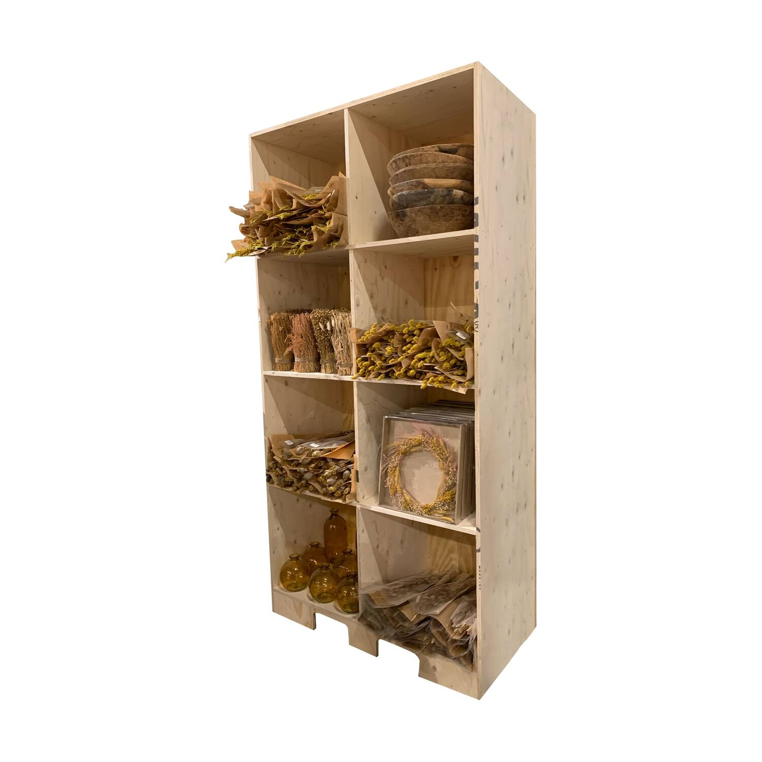 Concept dried flowers shelf display 60x120x240cm