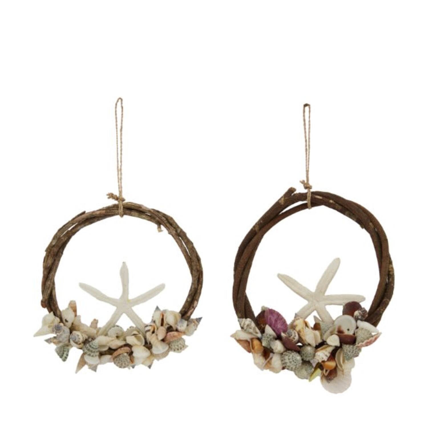 Wreath nature with shells 23x3x23cm A/2