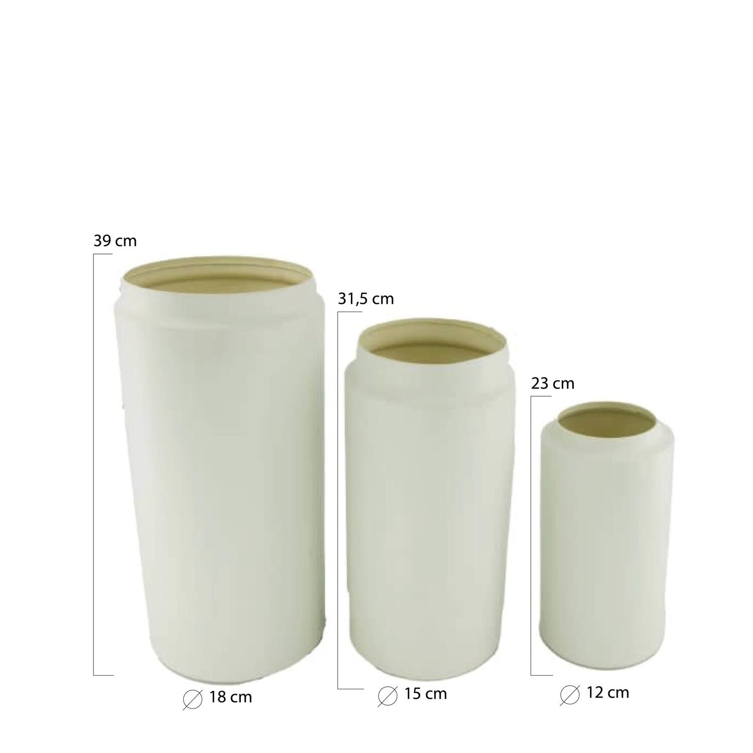 Vase metal Ø18x39cm S/3