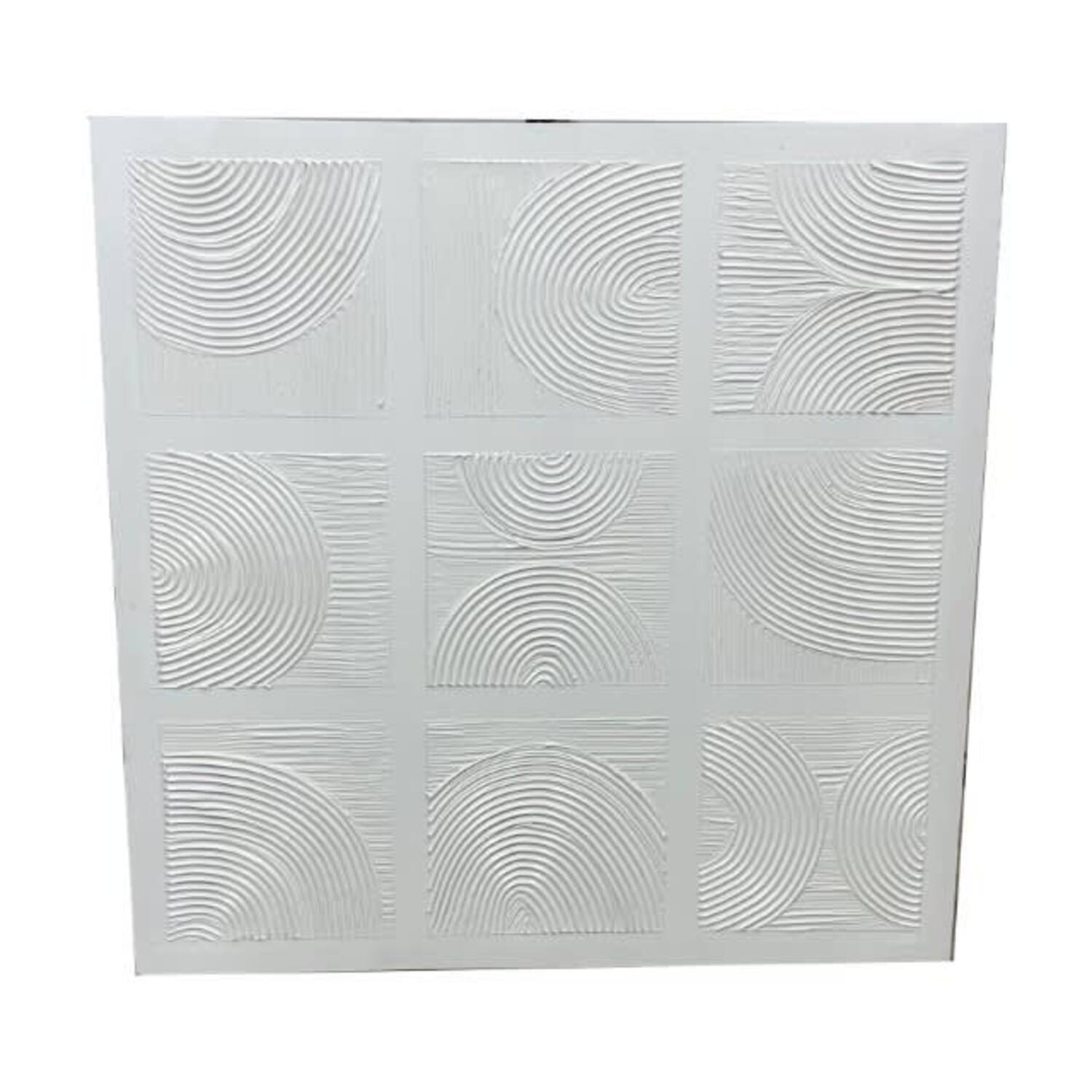 Wall art hand painted linen 58x3x58cm