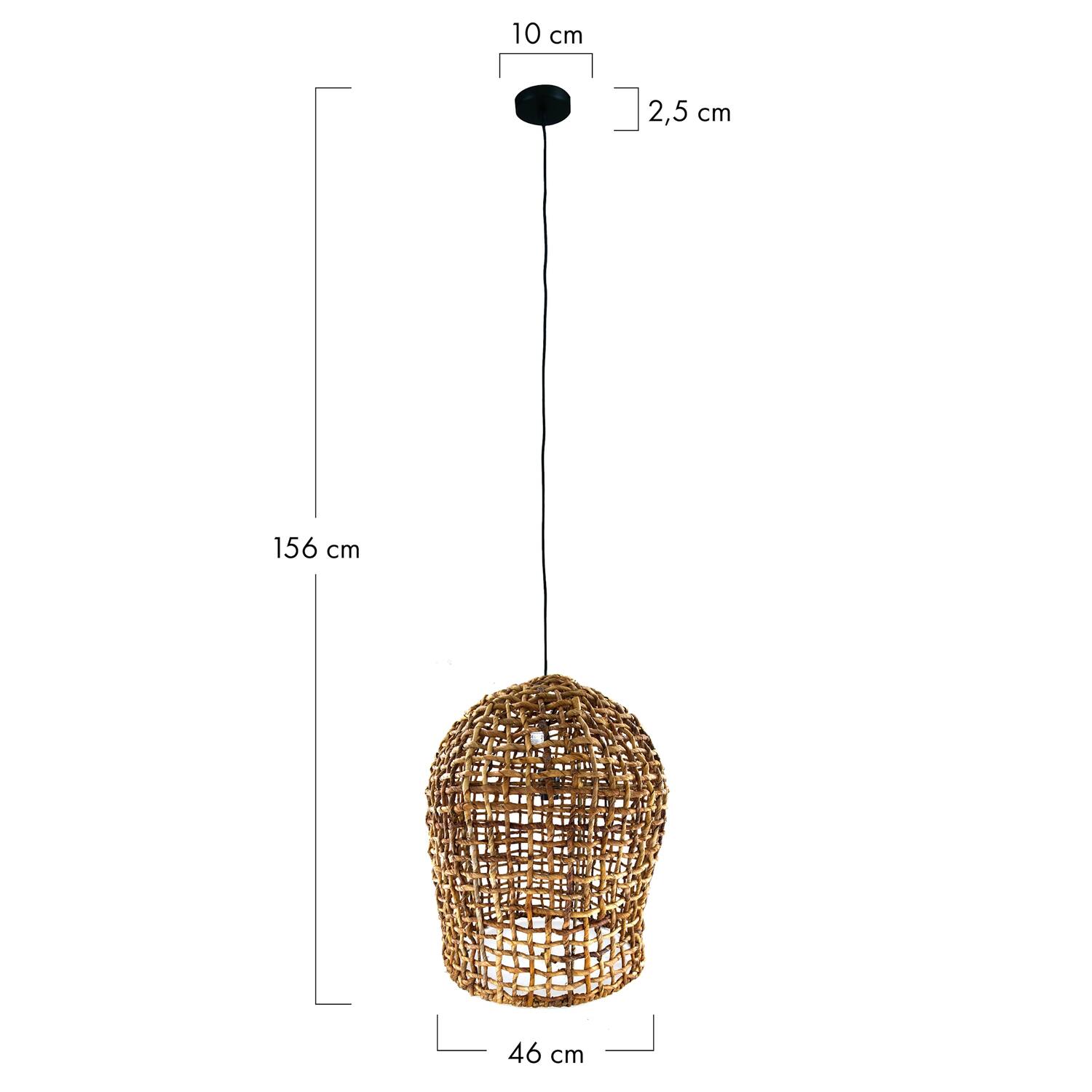 Hangelampe Hanoi - Bananenblatt - 46x46x56cm - Braun